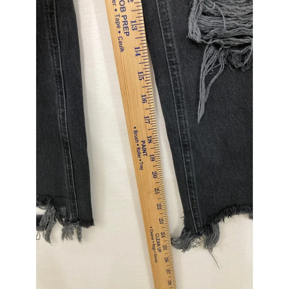 We The Free Free People Jeans size 27 Maggie Straight Leg Distressed Black